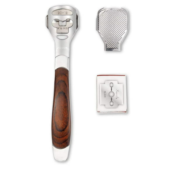 FZFLZDH Wooden Handle Pedicure Knife Stainless Steel Dead Skin Remover Foot Scraper Callous Razor
