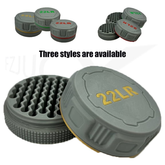 FZJUCX Mini Ammo Storage Box for .22LR, 3D Printed Portable Screw Lid Container, Compact Organizer for Small Parts & Range Use (3 Colors)
