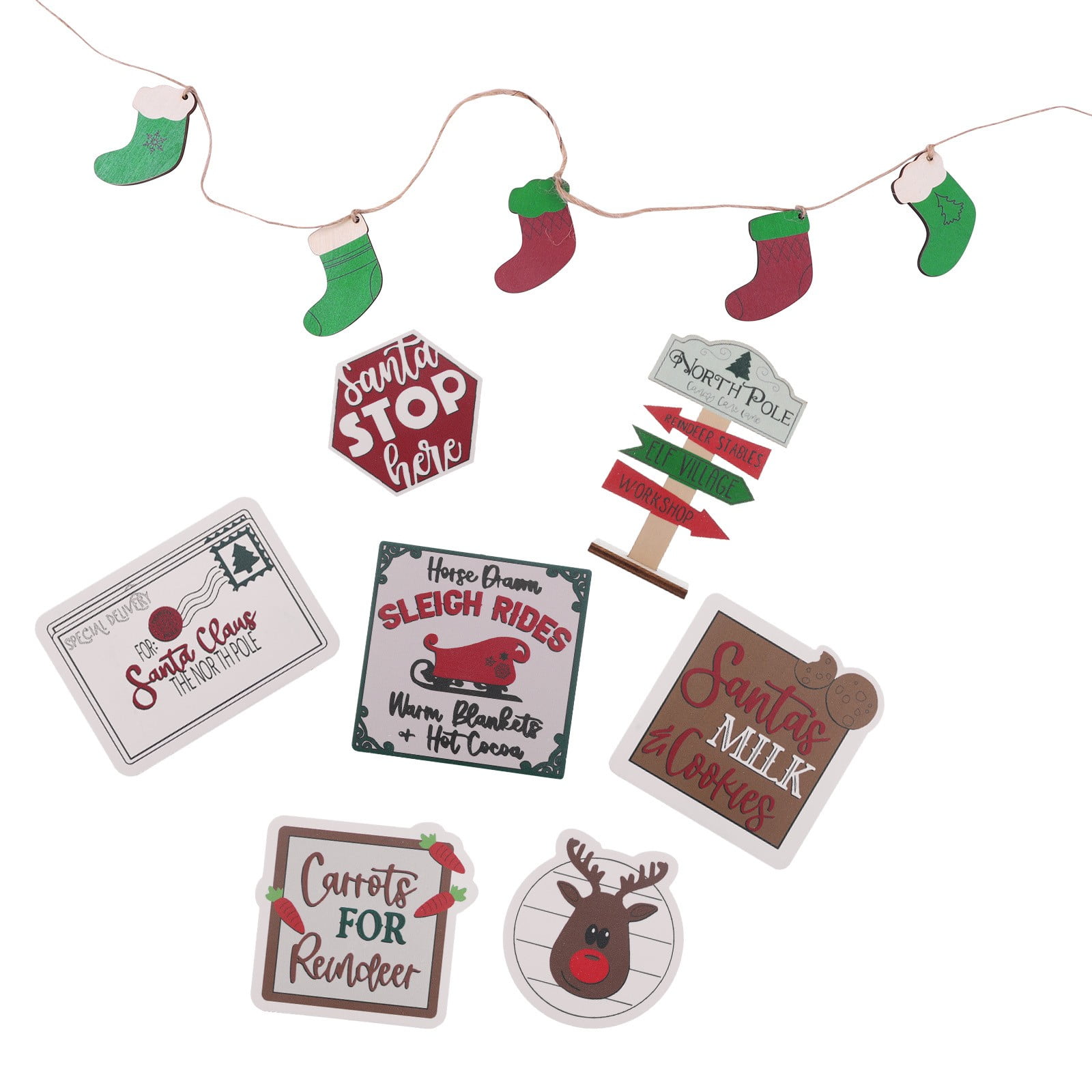 FZM 12 Pieces Christmas Tiered Tray Farmhouse Decor Set Winter Holiday