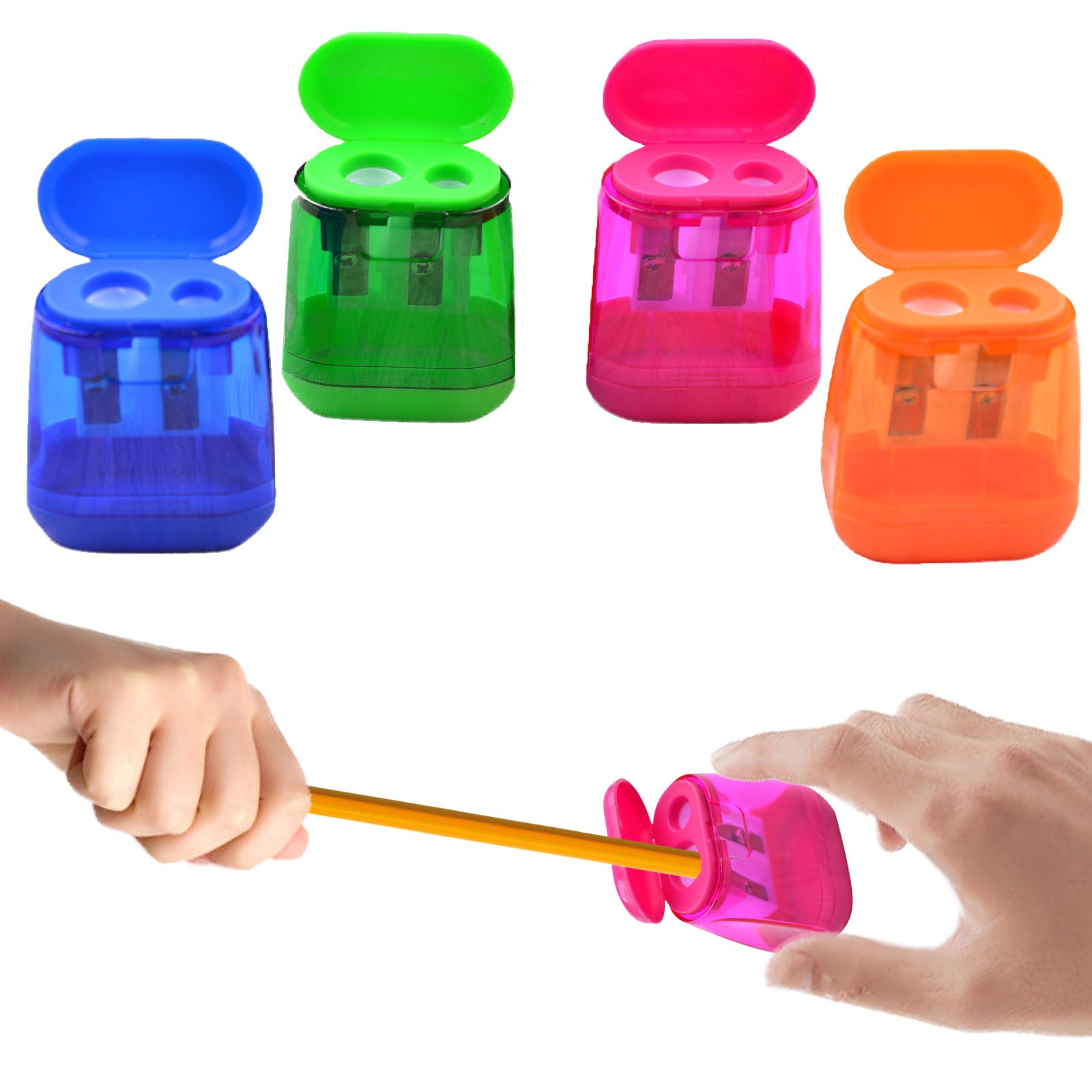 FZM 12Pcs Hand Held Colored Pencil Sharpener School Supplies Portable