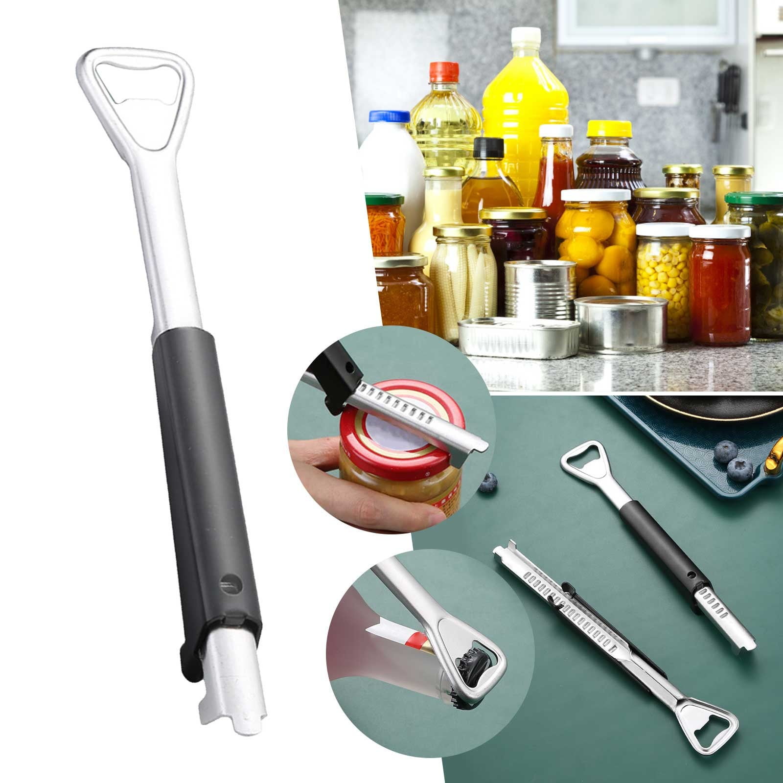 FZM Adjustable Can And Bottles Opener Adjustable Multifunctional Stainless Steel Can Opener Jar