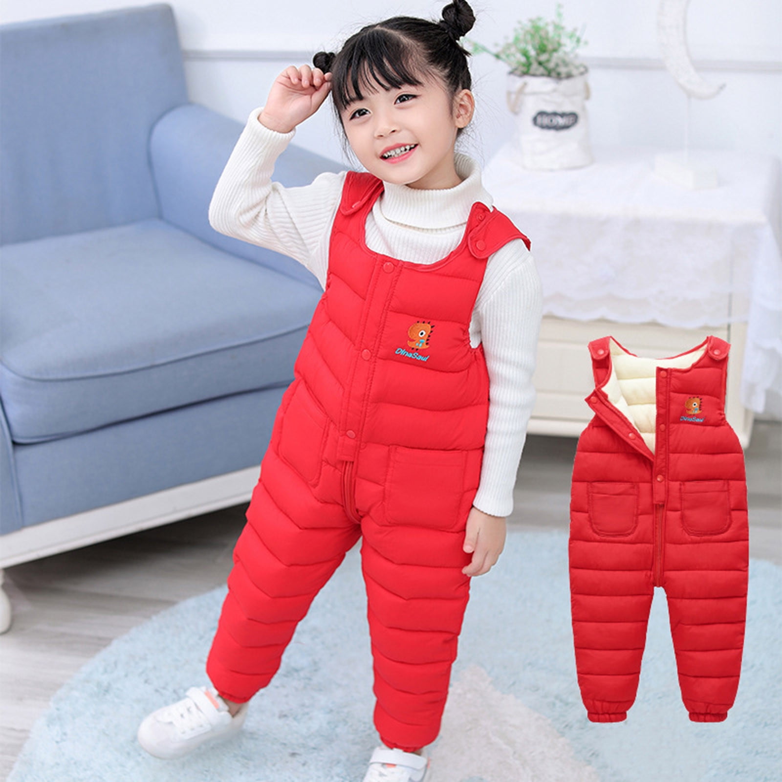 2pcs Baby Girl/Boy Solid Christmas Hyper-Tactile Jumpsuit Only MX