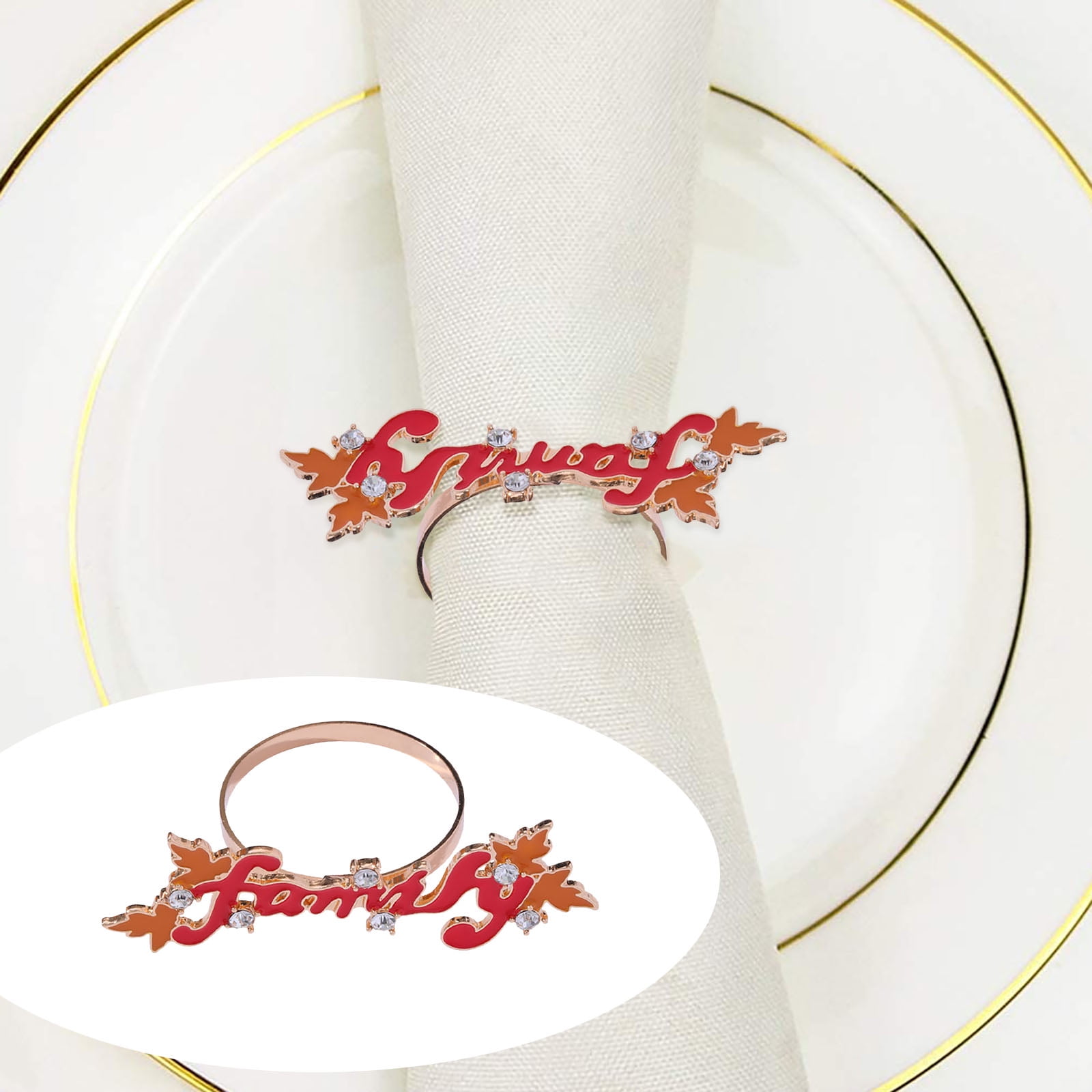 FZM Party Decorations Creative English Letter Napkin Ring Thanksgiving
