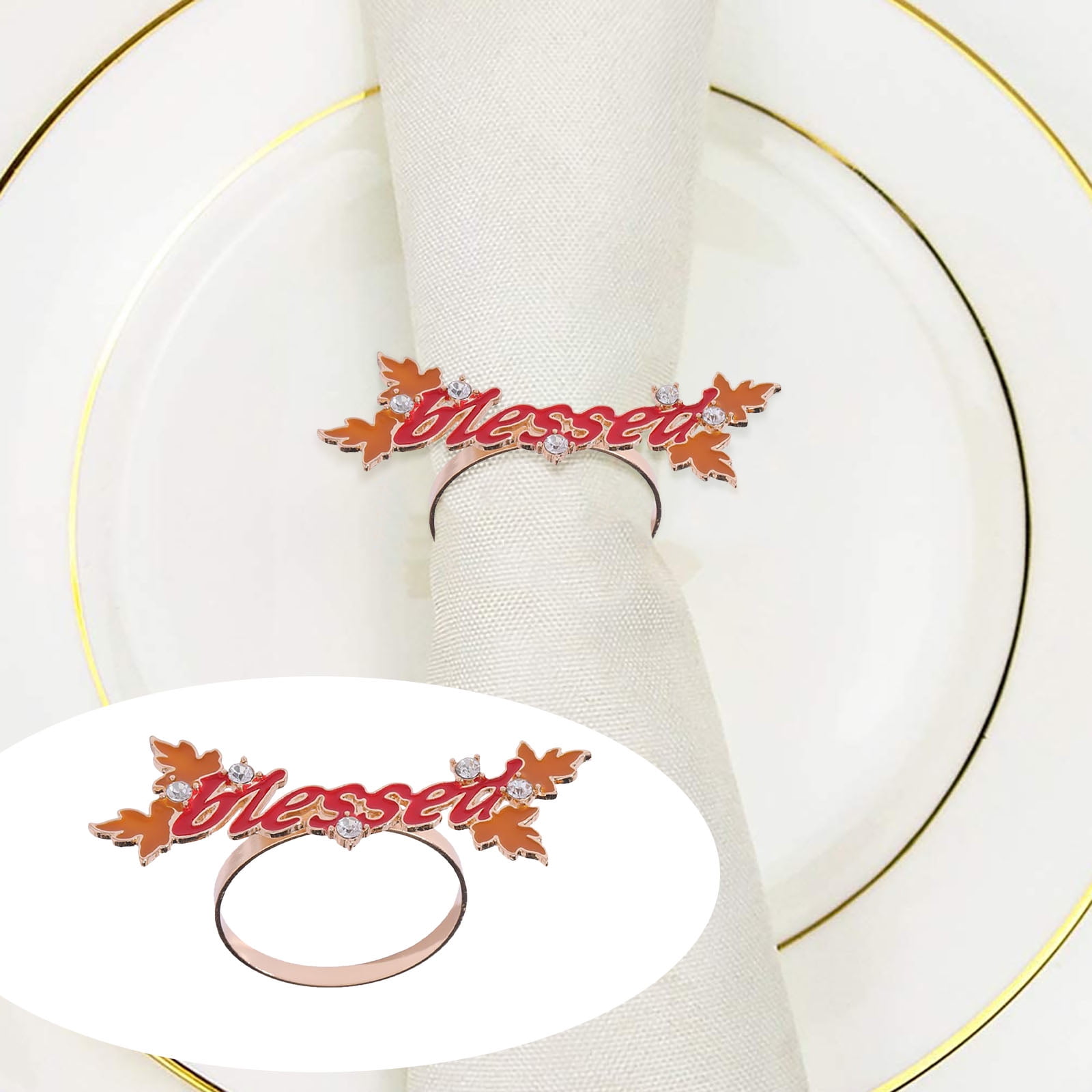 FZM Party Decorations Creative English Letter Napkin Ring Thanksgiving