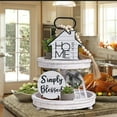 thumbnail image 1 of FZM Rustic Home Sweet Home Kitchen Decor Tiered Tray Decorative Set (No Pallet), 1 of 8
