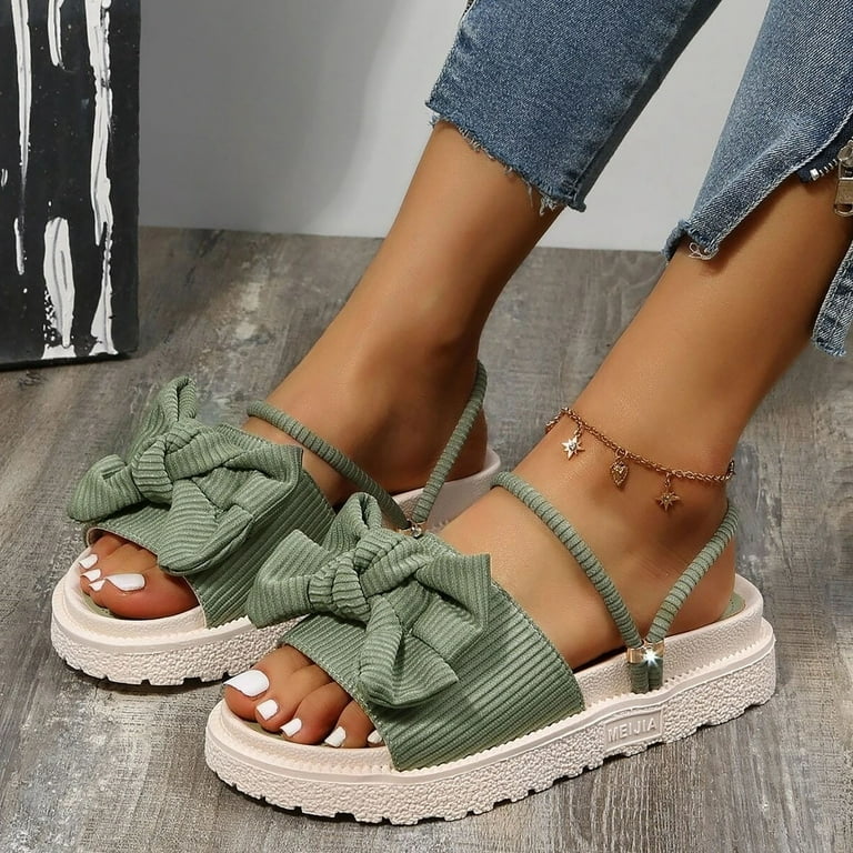 Bow flatform sandals top