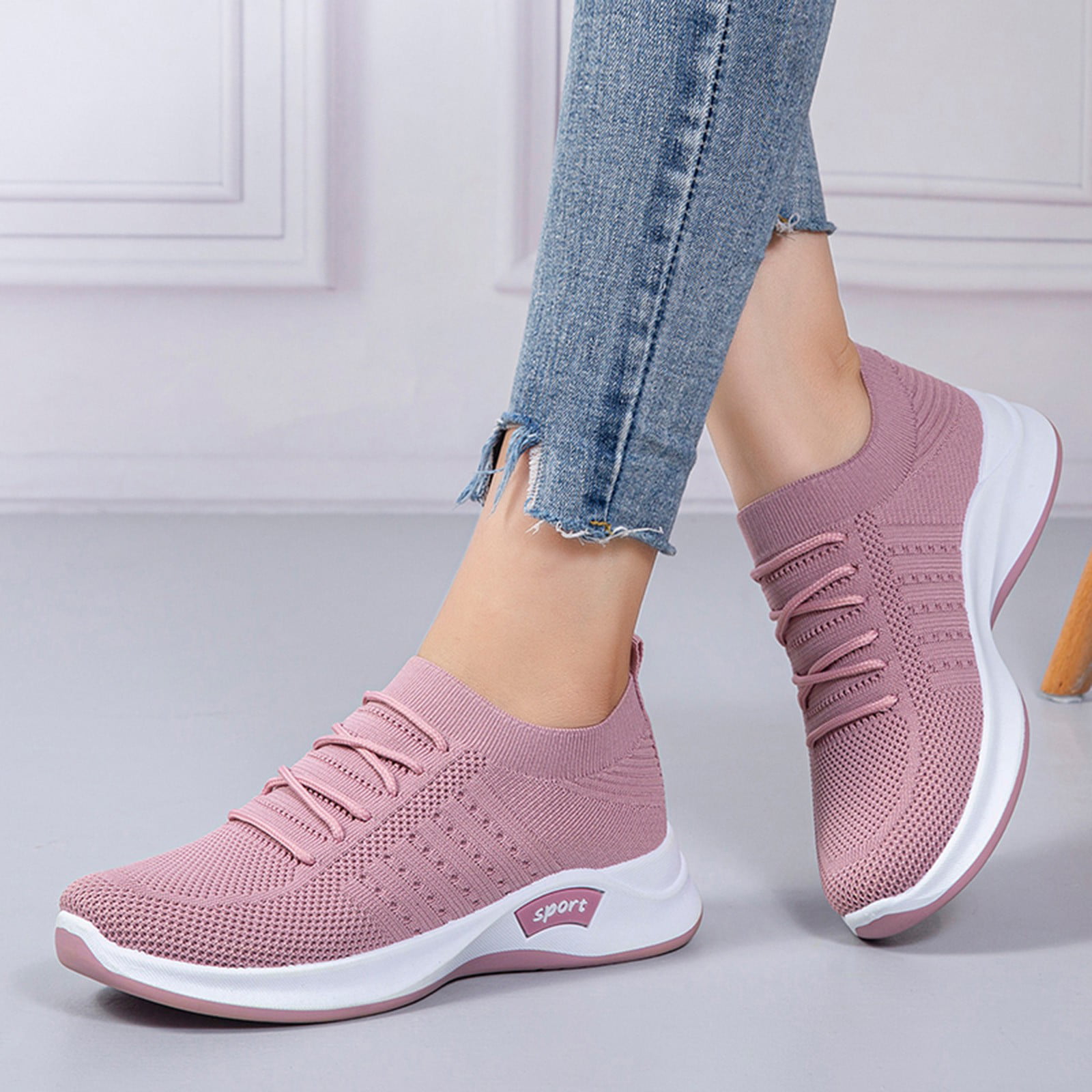 FZM Women shoes Ladies Shoes Fashion Casual Shoes Comfortable Lace Up Mesh  Breathable Casual Sneakers 