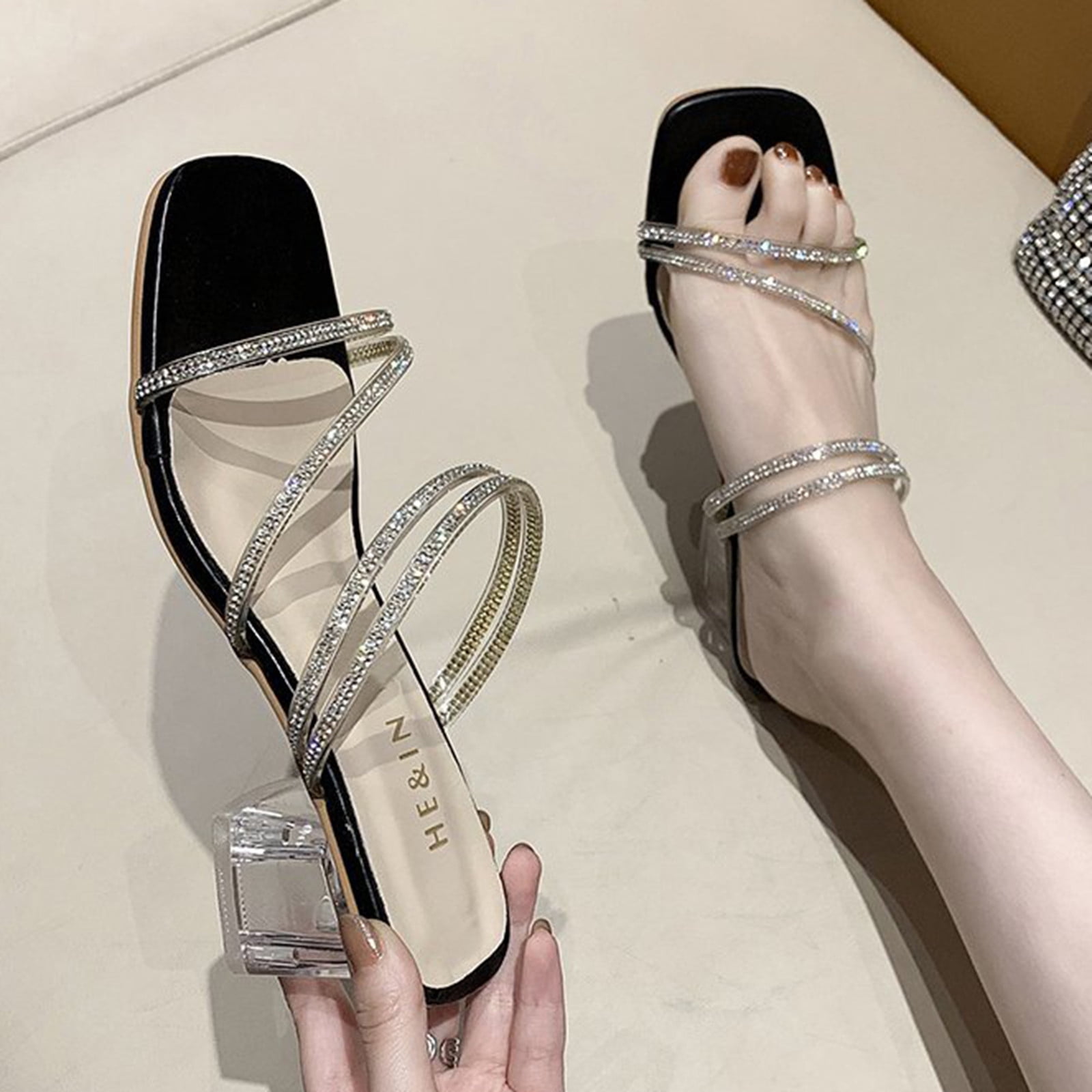 Crystal strappy sale sandals