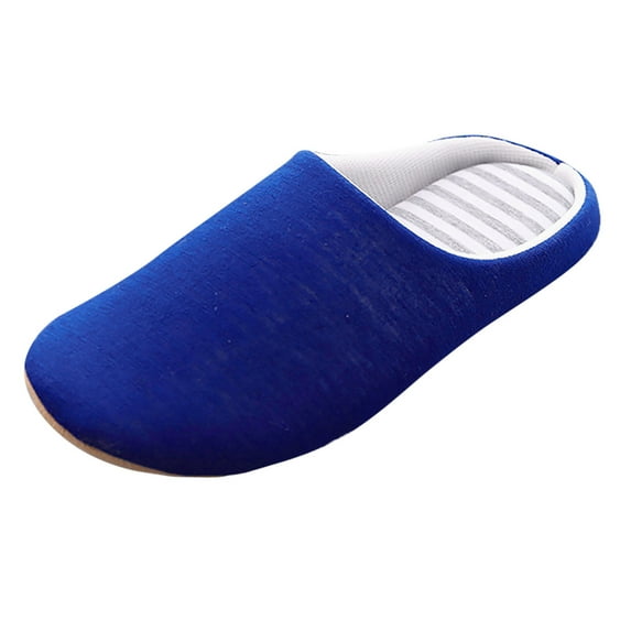 FZM Womens Shoes Velvet Slippers House Slippers Round For Women For Women Flats Plus Toe Shoes Women's Slipper Navy US Size 12