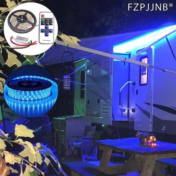FZPJJNB 12V IR Remote Control Indoor LED Camper Awning Boat Light Strip