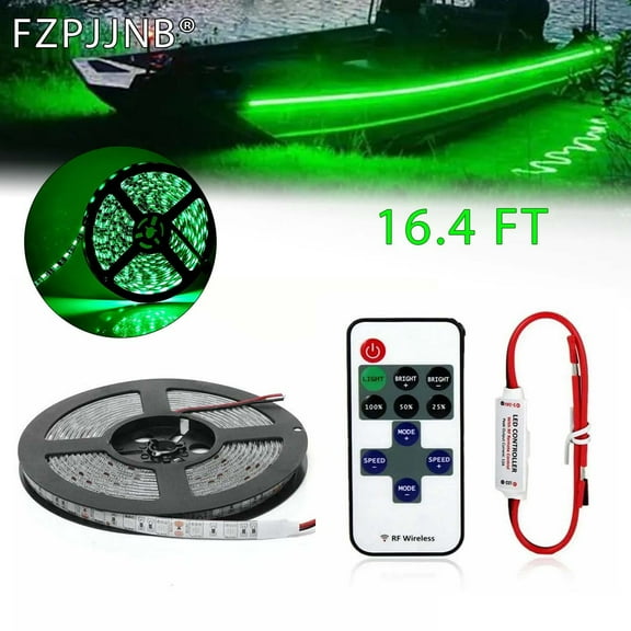 FZPJJNB 16 ft UV LED Strip Black Light Night Fishing Ultraviolet Boat 12v DC Green PCB Y05