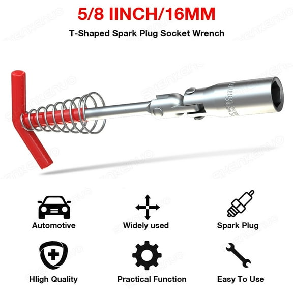FZPJJNB 1pc Spark Plug Socket Wrench Remover Installer T-Handle 5/8 16mm Universal Tool,C01