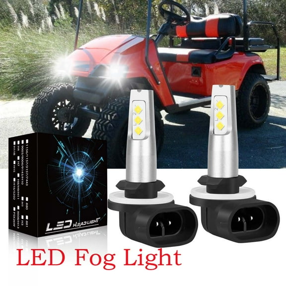 FZPJJNB 2X LED Headlight Bulbs for Ezgo TXT Medalist Shuttle Workhorse RXV Cart,6000k White
