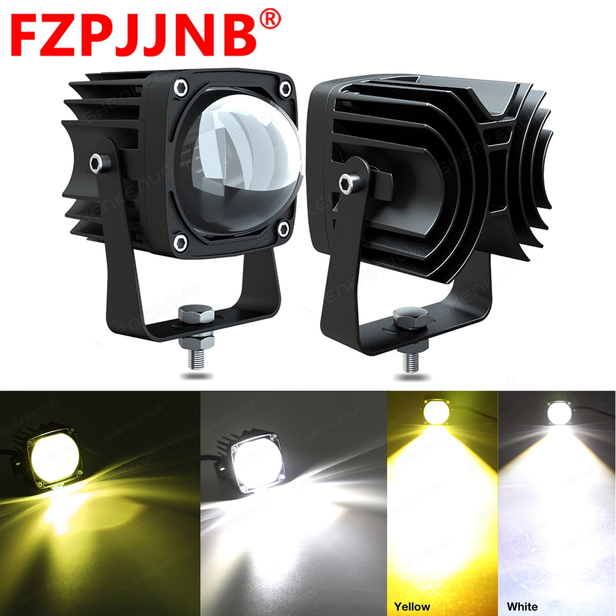 FZPJJNB 2x 2inch 8d Led Cube Pods Work Light Spot Driving Lamp Amber ...