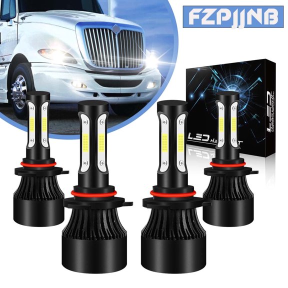 FZPJJNB 9005+9006 LED White Automotive Bulb Fits International Truck Pro Star Prostar 4-Pack