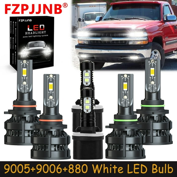 FZPJJNB 9005+9006+880 For Chevy Silverado 1500 2500 1999-2002 LED Headlight Bulb High Low Fog Light,Z8,C09