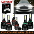 thumbnail image 1 of FZPJJNB 9005+9006+9145 for Lincoln Navigator 2003-2006 White Led Headlights Bulb High Low Beam Fog Light,C9B,C04, 1 of 16