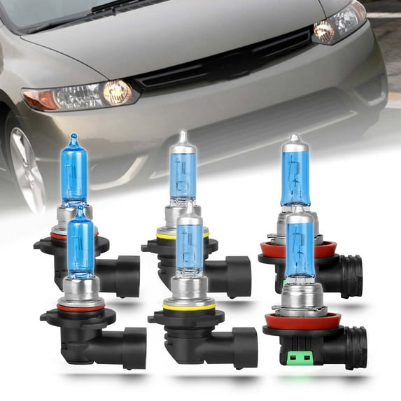 FZPJJNB 9005+9006+H11 Halogen Bulbs Kit,High/Low Beam Fog Light Combo for Honda Civic 2006-2013