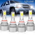 thumbnail image 1 of FZPJJNB 9005+9006 LED Headlight Bulbs, 6000K White, Fits Chevy Silverado Tahoe 1999-2006, 4-Pack, 1 of 11