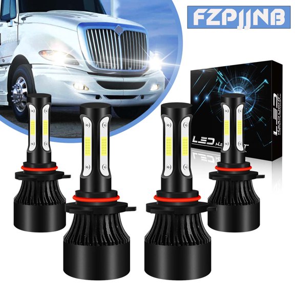 FZPJJNB 9005+9006 LED White Automotive Bulb Fits International Truck Pro Star Prostar 4-Pack