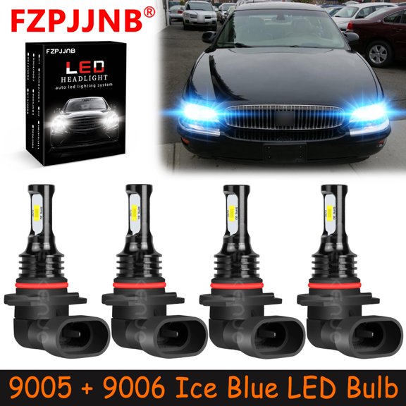 FZPJJNB 9005+9006 for Buick Park Avenue 1991-2005 Ice Blue Led Headlights Bulb High Low Beam,HKL,C03