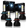 thumbnail image 1 of FZPJJNB 9005 HB3 LED Headlight Bulbs 9006 HB4 Conversion Kit 6000K White High Low Beam Combo Pack of 4, 1 of 11