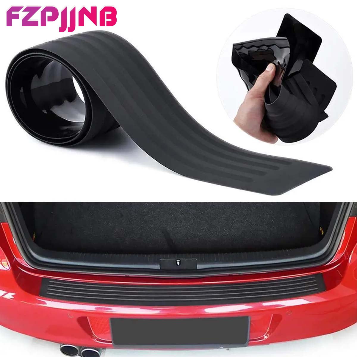 FZPJJNB Black High Quality Rubber Rear Bumper Protector Gard Trim, 1 ...