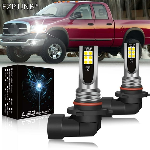FZPJJNB For 2003-2008 Dodge Ram 1500 2500 3500 - 9006 LED Fog Light Lamps Driving Lights,6000K White,I2