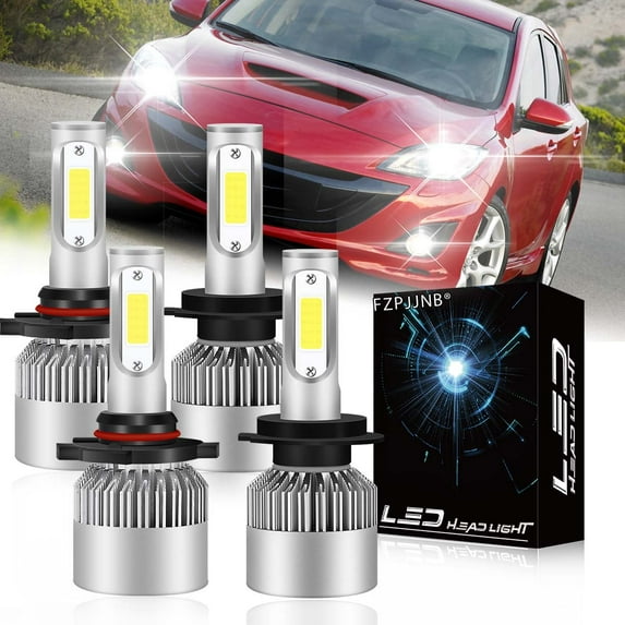 FZPJJNB For 2004-2009 Mazda 3 LED Headlight Bulbs,9005 H7, 6000K, 2-Pack