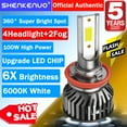 thumbnail image 1 of IHNZCB For Chevy Impala 2006-2013 LED Headlight Bulb High Low Beam Fog Light White F2QC, 1 of 13