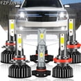 thumbnail image 1 of FZPJJNB For Chevy Tahoe 2007-2015 - 9005 H11 5202 LED Headlight + Fog Bulbs 6000K White, 1 of 15