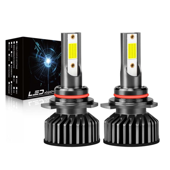 FZPJJNB For Fiat 500 2012-2019 2pcs 9012/HIR2 LED Headlight High Low Beam Bulbs 6000K