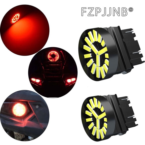 FZPJJNB For Ford F150 1991-2017 LED Brake Stop Tail Light Bulbs 3157 3057 Red,Pack of 2,E4