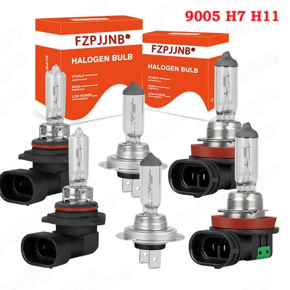 FZPJJNB For Kia Cadenza 2017-2019 - 6PCS Halogen Headlight Fog Light Bulbs Combo Kit 3400K