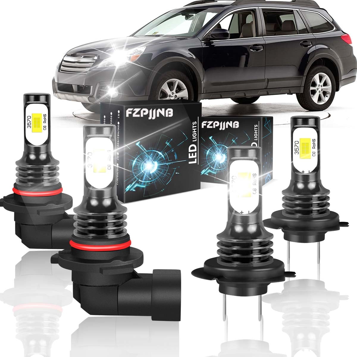 XFLHEHD LED Fog Light Bulbs For 2010-2019 Subaru Outback - 6500K Cool White, H11, Pack Of 2