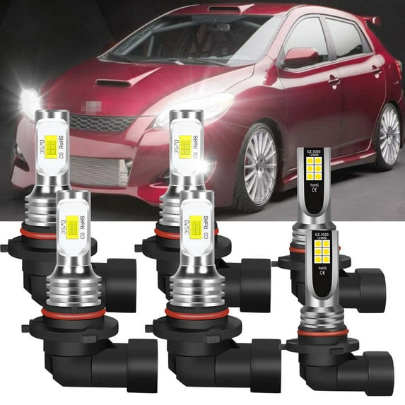 FZPJJNB For Toyota Matrix 2003-2008 6x 9005+9006+9145 LED Headlights White Bulb High Low Beam Fog Light