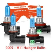 FZPJJNB For Toyota Sienna 2011-2020 9005 High Beam + H11 Low Beam Halogen Headlight Bulbs Combo