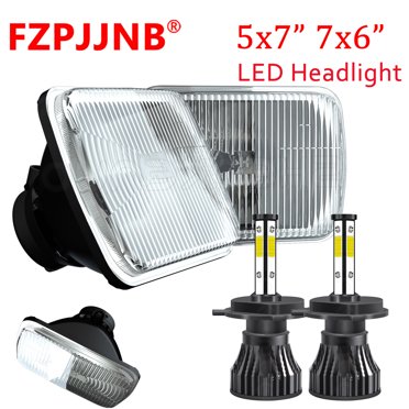 300W 7x6 5x7 LED Headlights Hi/Lo Pair For Chevy Express 1500-3500 & Jeep Cherokee XJ – IP68 Black Housing