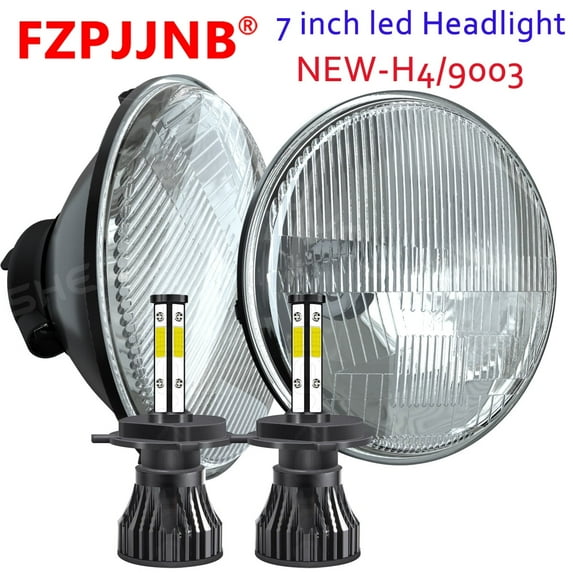 FZPJJNB Pair 7 Inch Led Round Headlight H4 High/Low Beam Bulbs for Chevy Chevy Ii/Nova 1969-1979,C06