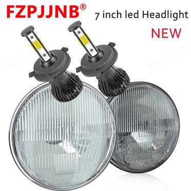 Pair 7" Round LED Headlights Hi/Lo – Black Housing – Fits Chevy Truck Camaro C10