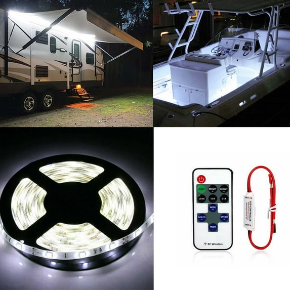 FZPJJNB RV LED Camper Awning Lights, 12V, 16.4FT/5M,Outdoor Led Strip Lights for Boat / Truck / Car/ Suv,W3