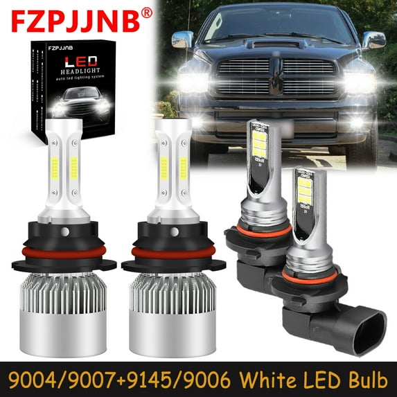 FZPJJNB for Dodge Ram 1500 2500 3500 2003-2005 Led Headlights Bulb Fog Light,9004 9007+9145 9006,S2,C01