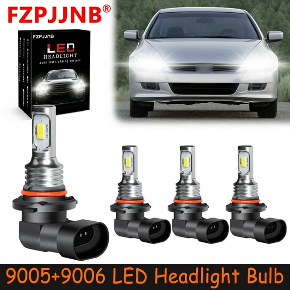 FZPJJNB for Honda Accord 1997-2007 White LED Headlights Bulb High/Low Beam,9005+9006,YHB,C08