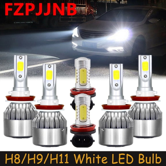 FZPJJNB for Nissan Maxima 2016-2018 Led Headlight High Low Beam Fog light Combo Bulbs,H8 H9 H11,White,C6,C02