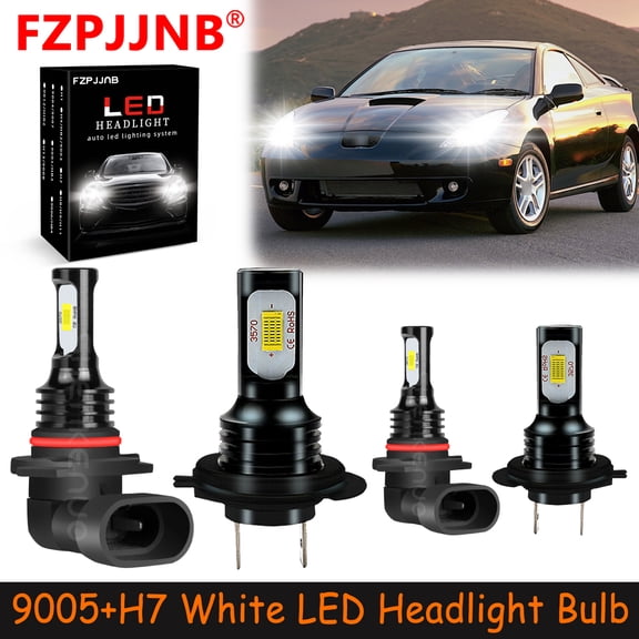 FZPJJNB for Toyota Celica 2000-2002 White Led Headlights Bulb High Low Beam,9005+H7,HKB,C08