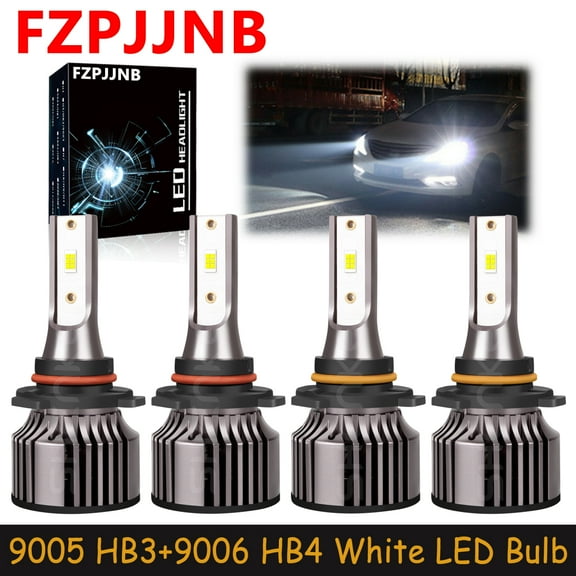 FZPJJNB for Volvo 850 960 S90 V90 - 4pc LED Headlights High Low Beam Bulbs,9005+9006,White,V25,C74