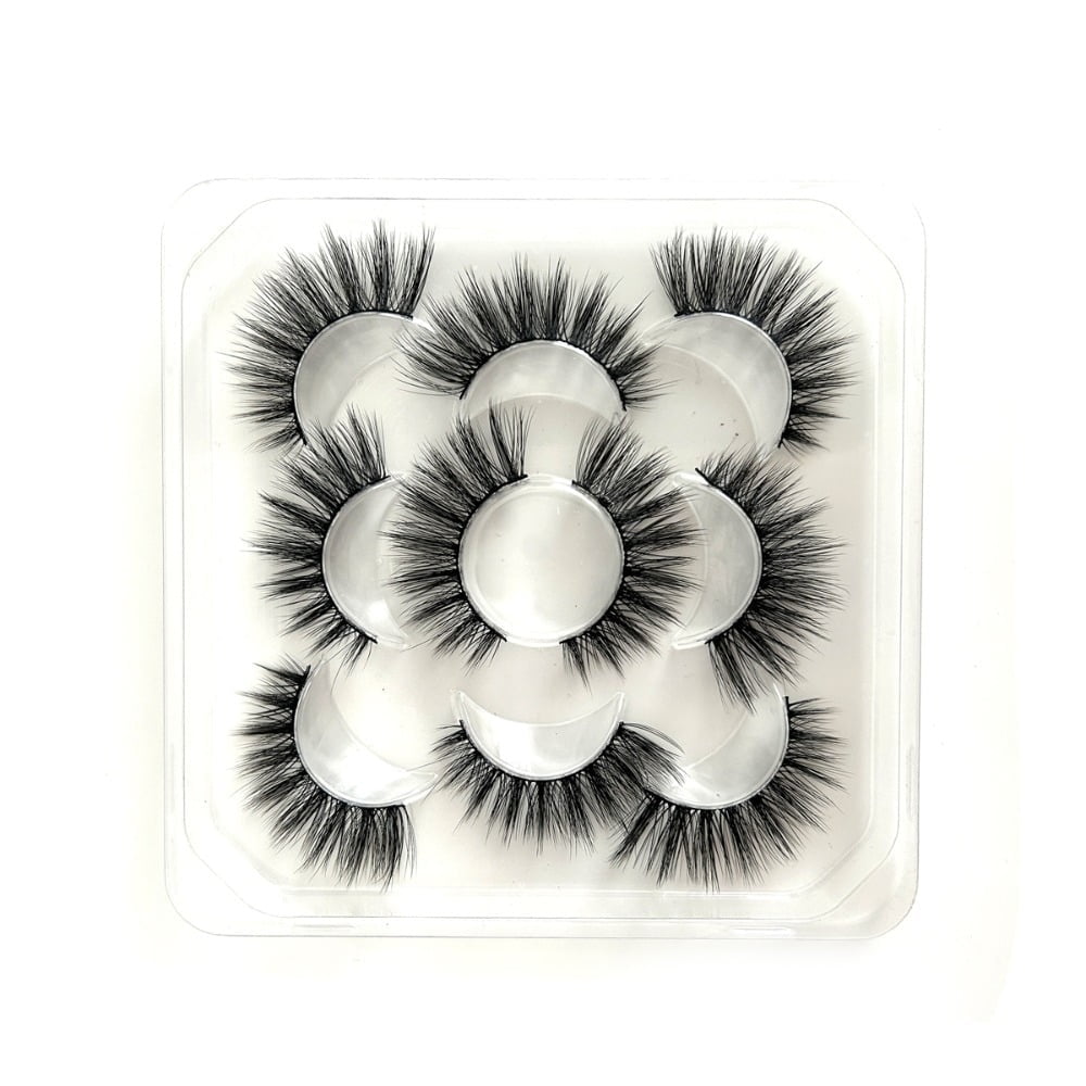 FZZ 5-Pair 3D Thick False Eyelashes: Feather-Light & Soft, Enlarge Eyes – Create a Deep & Charming Look
