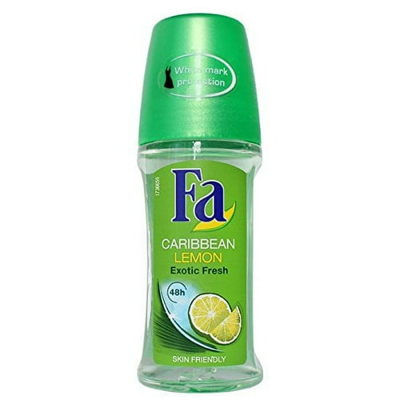 Fa 48h Caribbean Lemon Roll on Deodorant in Glass 50 ml/1.69 Oz