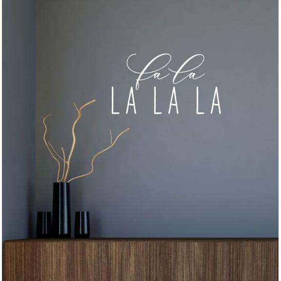 Fa La La La Holiday Vinyl Wall Art Decal - Winter Quote Decals for Walls - Christmas Quotes Wall Decor - Christmas Art Sticker Inspirational Vinyl Decals - 18x11 Inch, White