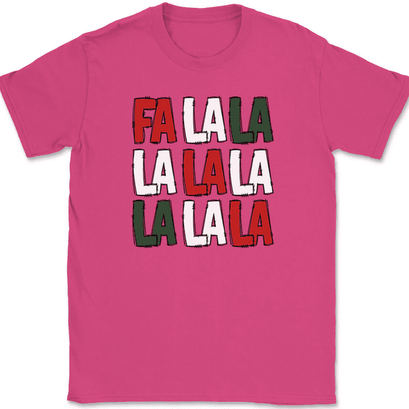 Fa La La Christmas T-Shirt Tee Funny Christmas Movie Novelty Gift - Pink, S